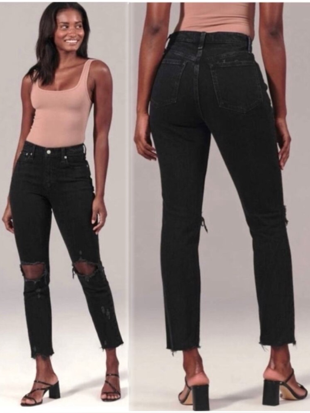 Abercrombie & Fitch High Rise Mom Jean Black